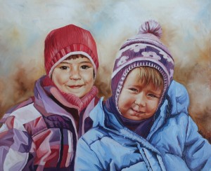 Ölportrait Kinder